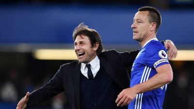 John Terry, right, was released by Chelsea in the summer of 2017 after playing a bit-part role in the club's Premier League title campaign under Antonio Conte.