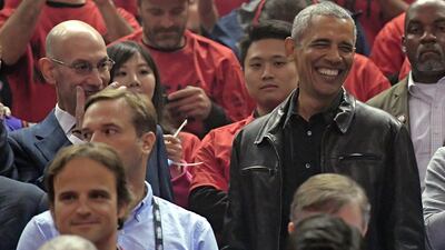 Former US president Barack Obama enjoyed his night at the basketball. Reuters