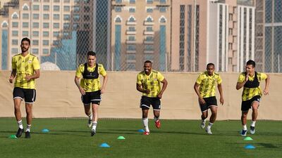 UAE players go through their paces during a training session in Dubai.