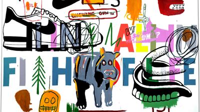 Jean-Michel Basquiat’s 1984 artwork, Ailing Ali in Fight of Life. Courtesy estate of Jean-Michel Basquiat