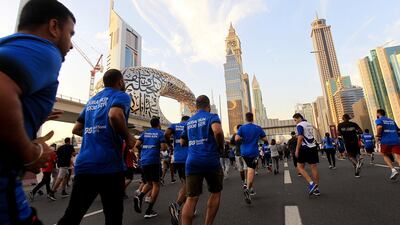 The inaugural Dubai Run formed part of the Dubai Fitness Challenge. Satish Kumar / The National