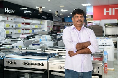 Mohamed Musthafa, manager of Universal Electronics in Fujairah, said the shop had to close for three days. Khushnum Bhandari / The National