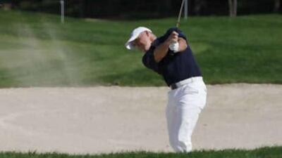 Phillip Archer lets fly off the tee at the Abu Dhabi Golf Championship.