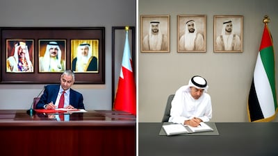 The central bank governors of the UAE and Bahrain sign the five-year agreement on Wednesday. Wam