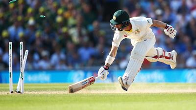 Matthew Wade of Australia lunges to make his ground at The Oval. Getty
