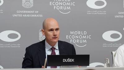 Mirek Dusek, managing director of the World Economic Forum, speaks at Global Future Councils meeting in Dubai. Photo: World Economic Forum