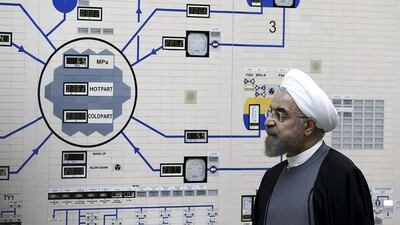 Iran's President Hassan Rouhani visits the Bushehr nuclear power plant in southern Iran Mohammad Berno / Iran Presidency Office / AFP