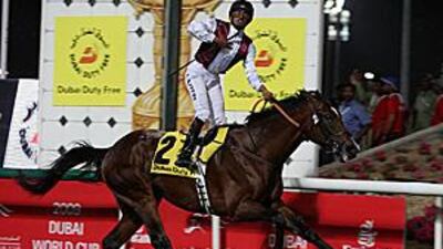Ahmed Ajtebi and Gladiatorus will hope to repeat their success at the Dubai Duty Free in the Queen Anne Stakes today.