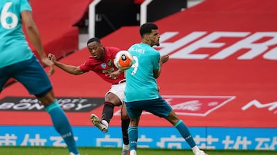 Anthony Martial scores Manchester United's third goal. EPA