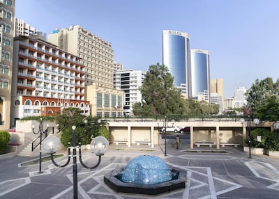 DUBAI, UNITED ARAB EMIRATES. 9 APRIL 2020. A park by Dubai Creek on Baniyas street. The park has become home to tens who have lost their jobs and have nowhere to go with COVID shutdowns. (Photo: Reem Mohammed/The National) Reporter: Section: