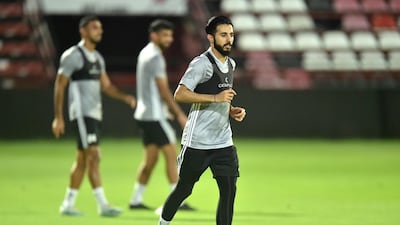 UAE national team train ahead of their World Cup 2022 qualifier against Thailand. Courtesy UAE FA