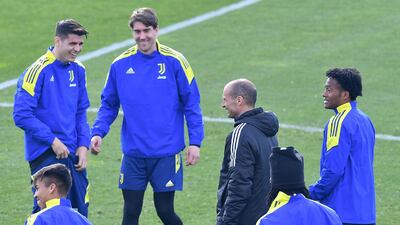 Juve train for their Champions League game away to Villareal. EPA