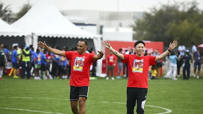 Cafu plays at the Unified Sports Experience.