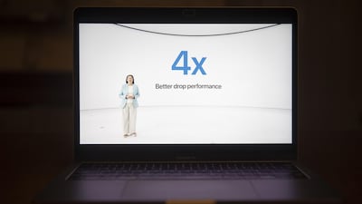 Kaianne Drance, vice president of iPhone product marketing at Apple, speaks during a virtual product launch seen on a laptop computer in Tiskilwa, Illinois, US. Bloomberg