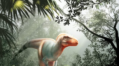 An artist's impression of a Thanatotheristes degrootorum, a newly-discovered species of T-Rex. AFP / University of Calgary and Royal Tyrrell Museum / Julius Csotonyi