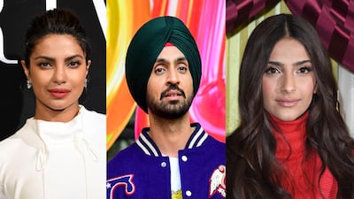 Bollywood actresses Priyanka Chopra, left, and Sonam Kapoor have spoken up about the farmers' protests in India following Punjabi actor Diljit Dosanjh's publicised efforts