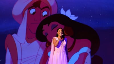 Singer Courtney Reed performs during the premiere of Disney Princess - The Concert, the first Disney concert to take place in Saudi Arabia, in Riyadh, Saudi Arabia, October 9, 2021. REUTERS / Ahmed Yosri