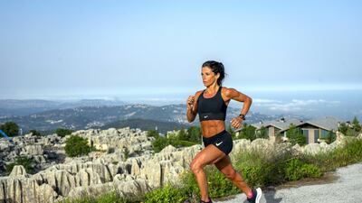 Olympic marathon runner Chirine Njeim trains in the mountains of Faqra.