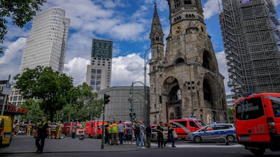 The chaotic scene after the incident in the German capital. AP