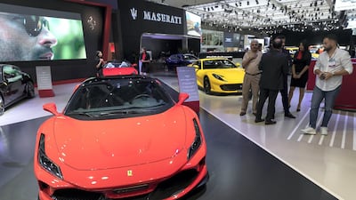 Ferrari at the Dubai Motor Show opening day. Antonie Robertson / The National