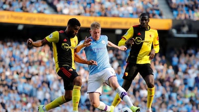 Manchester City's Kevin De Bruyne rounded off the scoring with City's eighth goal. Reuters