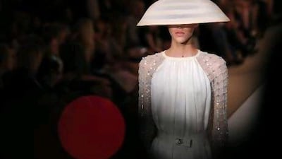 Stripes ranged from Temperly's romantic styles to others that were more sporty. Carl Court / AFP