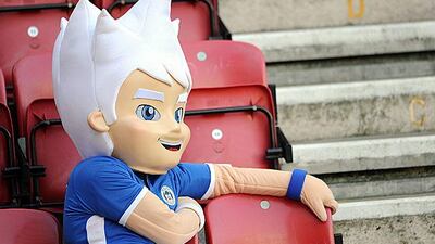 The Wigan Athletic mascot looks on, during Bolton's 3-1 win at the DW Stadium. Chris Brunskill / Getty Images