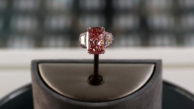 The Williamson Pink Star diamond has gone on display in Dubai. All photos: Pawan Singh / The National