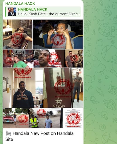 The Iran-linked hacker group, Handala, posted several photographs and what appears to be a resume of the FBI Director Kash Patel.