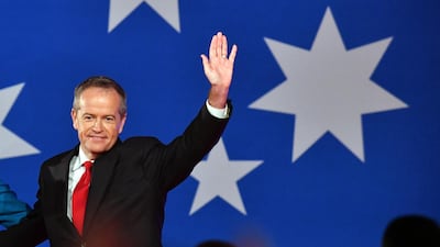 Australian Opposition Leader Bill Shorten waves during the Labor Party campaign launch for the 2019 Federal election at the Brisbane Convention Centre. EPA