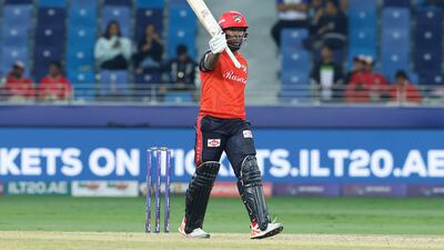 Sherfane Rutherford of Desert Vipers after reaching 50.