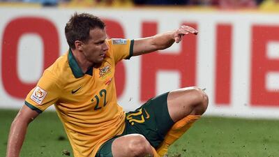 Australia's Trent Sainsbury shown during his team's Asian Cup quarter-final win over China on Thursday. Saeed Khan / AFP / January 22, 2015