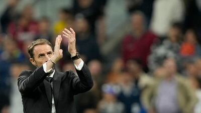 England coach Gareth Southgate applauds the fans. AP