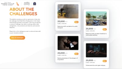 Dubai Police are offering prizes for creative ideas to help them deal with a range of issues. Courtesy: Dubai Police