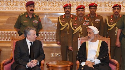 Sultan Sayyid Haitham Bin Tariq Al Said receives Britain's Chief of the Defence Staff General Nicholas Carter Muscat. AFP