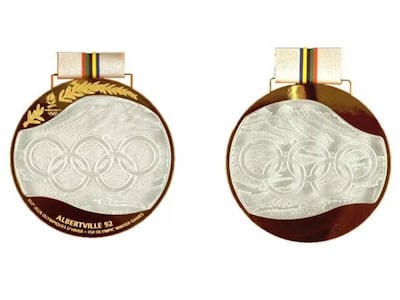 The 1992 Albertville medals were made of glass inlaid with gold, silver or bronze. Photo: IOC