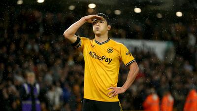 Wolverhampton Wanderers' Hwang Hee-Chan celebrates scoring the equaliser. PA