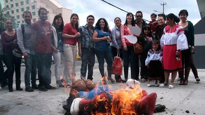 While it might sound like a scary ritual straight out of a horror movie, people in Ecuador set fire to giant scarecrows on New Year’s Eve. The weird figures are usually modelled on politicians, celebrities and sports stars. They are made from old clothes and stuffed with newspaper and sawdust. The burning process signifies a type of cleanse, which destroys all the bad things from the previous year. For local people, it means a fresh start for the year ahead. AFP