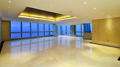 The five-bedroom penthouse at Ocean Heights in Dubai Marina is on the market at Dh2,268 per square foot. Courtesy Christie’s International Real Estate