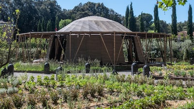 The Majlis is currently installed in the gardens of the Abbazia di San Giorgio Maggiore in Venice. Simone Padovani/Awakening/Getty Images