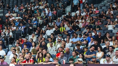 Basketball fans during Olympiacos Piraeus vs Real Madrid match.