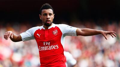 Francis Coquelin of Arsenal reacts during their Premier League match against Manchester United on Sunday. Julian Finney / Getty Images / October 4, 2015