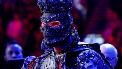 Deontay Wilder enters the ring prior to the Heavyweight bout wearing a design by Cosmo & Donato. AFP