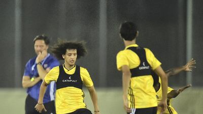 UAE training ahead of this week's WC qualifier against Indonesia.
