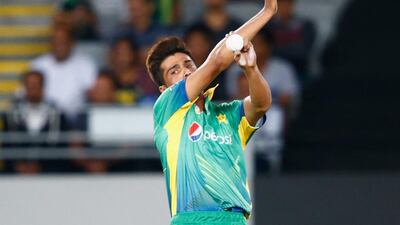 Pakistan bowler Mohammed Amir shown in action during the T20 match against New Zealand on Friday. Phil Walter / Getty Images / January 15, 2016