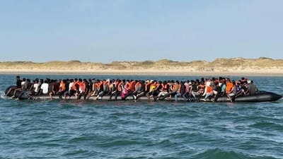 An inflatable dinghy carrying 230 people arrived in the UK in the early hours of Monday. Photo: SNSM