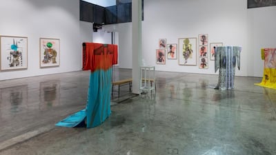 Laleh Khorramian’s artworks on show in the Saturns Neckless exhibition at The Third Line gallery in Dubai. Courtesy Laleh Khorramian and The Third Line, Dubai