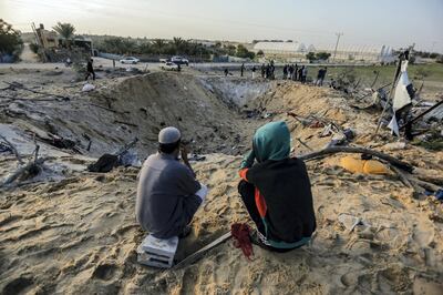 The Palestine+100 anthology envisions a future utopia on Palestinian land, pictured here in the wake of an Israeli missile strike in 2019. Yousef Masoud / SOPA