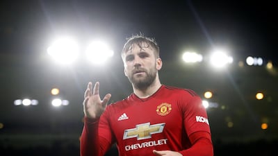 Manchester United's Luke Shaw prepares to take a throw-in. Reuters