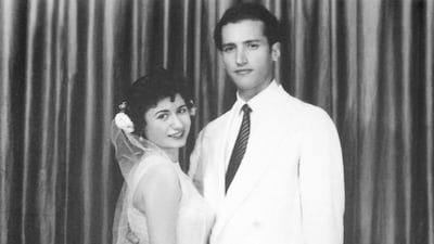 Layla and Abdel Hady El Gazzar on their wedding day in 1954. Tayseer El Gazzar